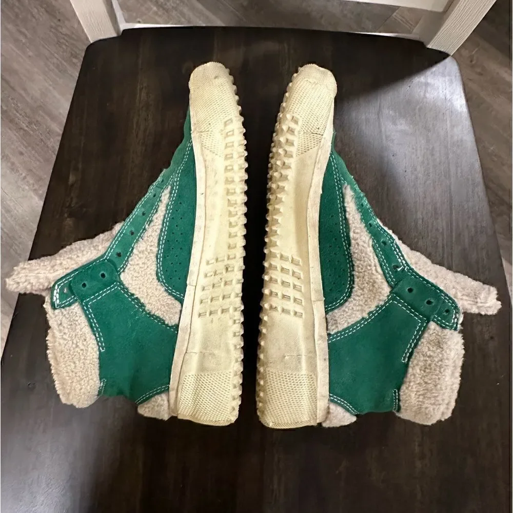 Women’s Brandblack Capo Faux Shearling Hightop Sneakers ‘Green’ size 8.5